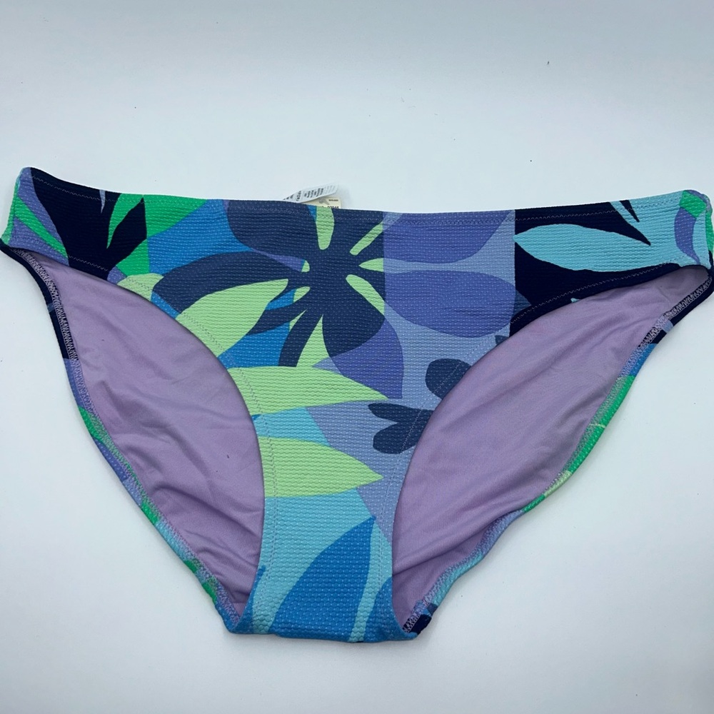 Aerie Blue and Green Floral Bikini Bottom